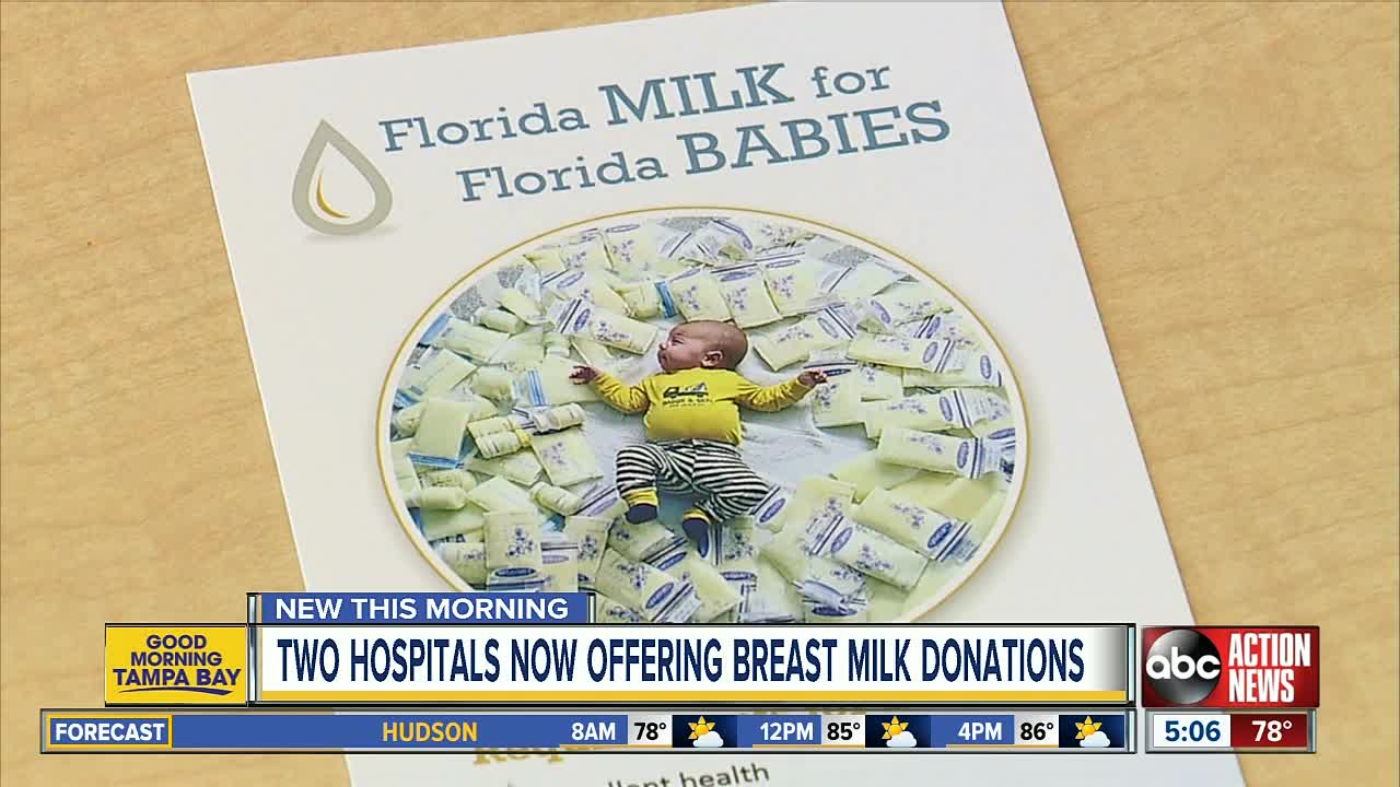 Breast milk depot sites coming to two Tampa Bay area hospitals