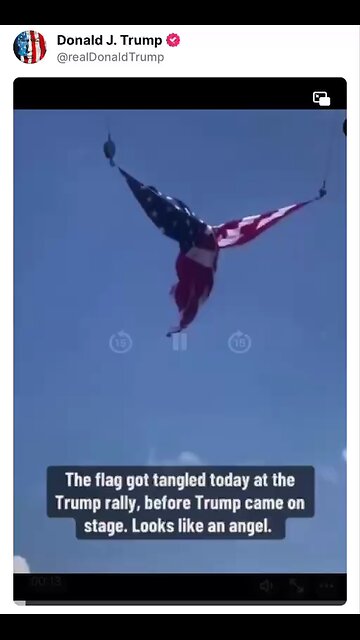 Flag at DJT Rally just before shooting.