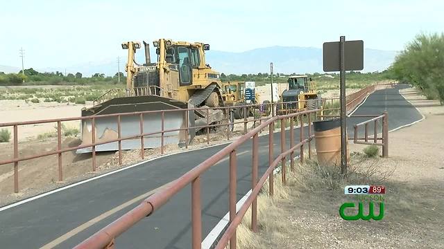 Crews remove sediment from wash to help prepare for Monsoon