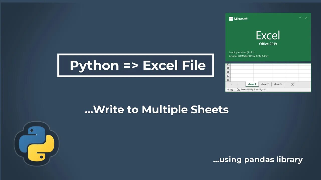 How to write \Export to multiple sheets in Excel using Python #python #excel #sheets #datascience