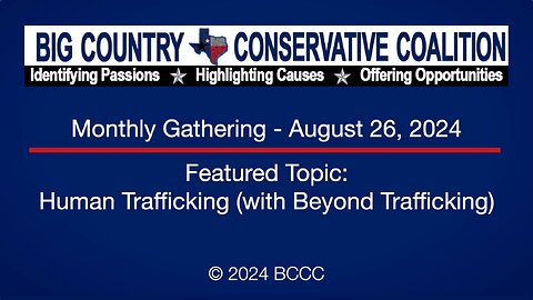 2024-08-26 - BCCC - Speakers: Beyond Trafficking (Human Trafficking)