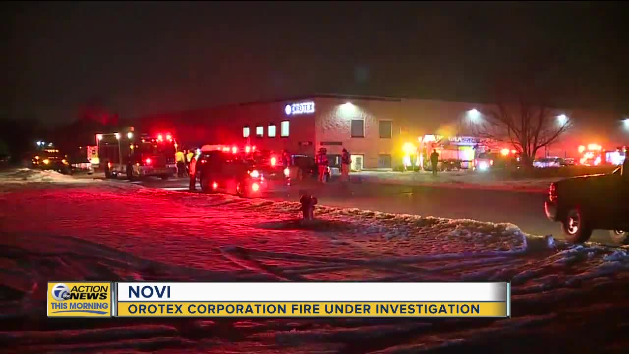 Orotex Corporation fire under investigation in Novi