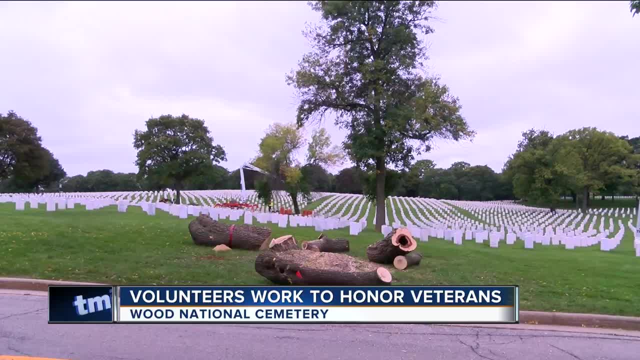 Volunteers clear branches to honor veterans