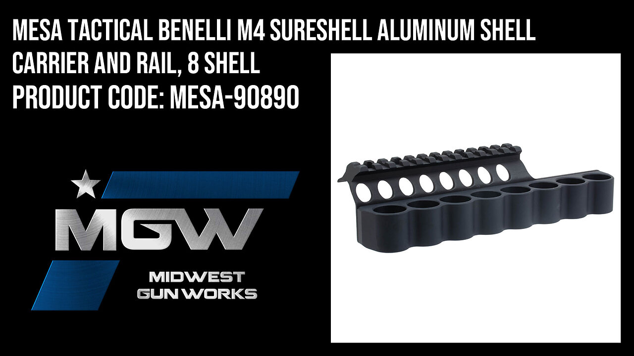 Mesa Tactical Benelli M4 SureShell Aluminum Shell Carrier and Rail, 8 Shell - MESA-90890