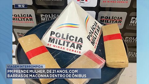 Viagem Interrompida: PM Prende Mulher, de 21 Anos, com Barras de Maconha Dentro de Ônibus.