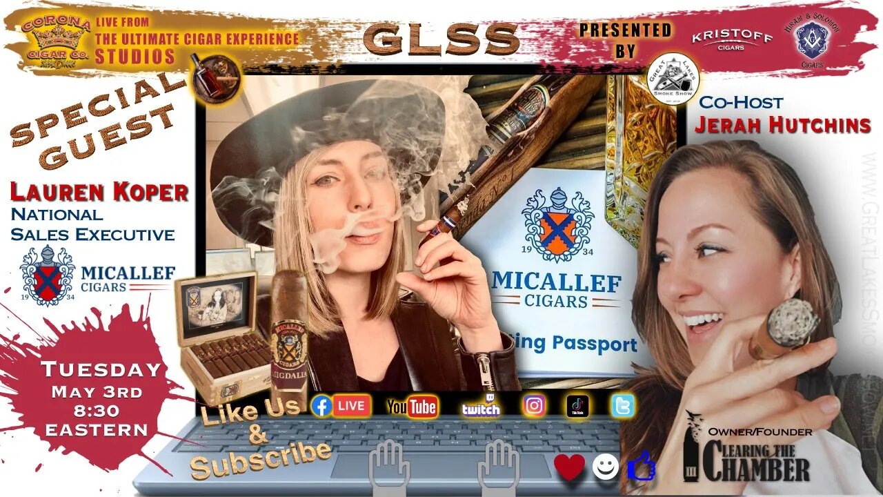 GLSS-Lauren Koper, National Sales Exec., Micallef Cigars with co-host Jerah Hutchins