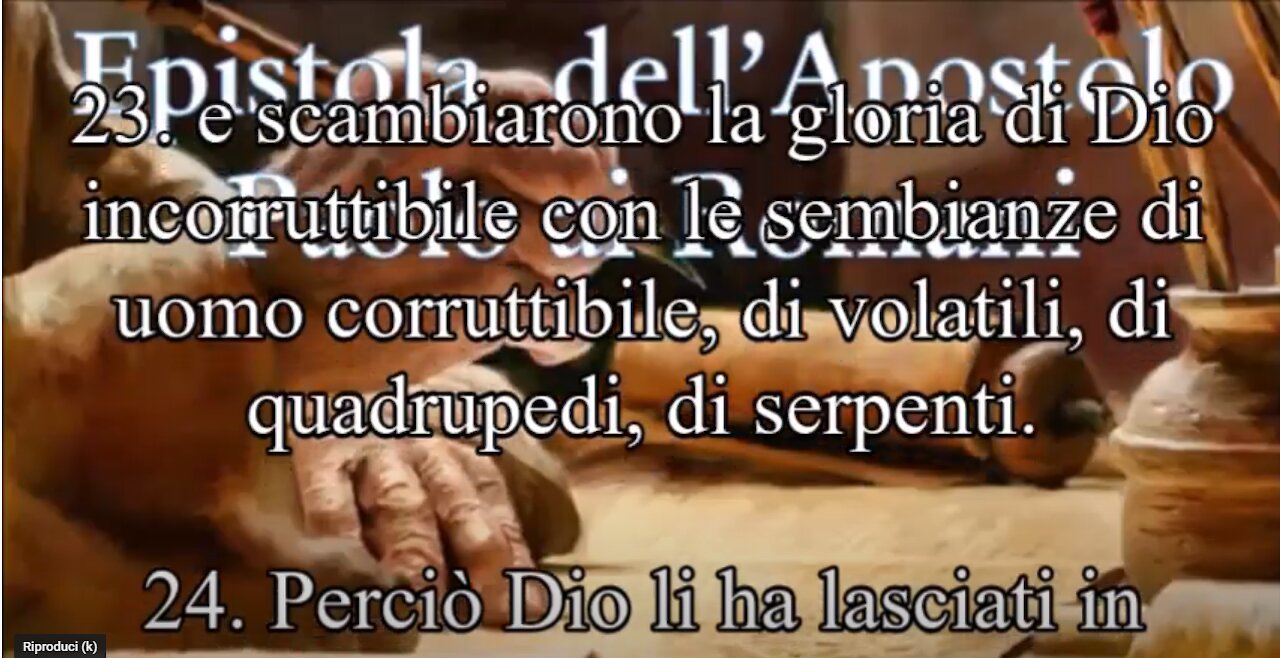 Lettera ai Romani~Cap 1 dice così:essi,che hanno mutato la verità di Dio in menzogna e hanno adorato e servito la creatura invece del Creatore..quindi qui si parla dei peccati dei massoni e dei neopagani appunto che è il loro culto..andate in pace,amen