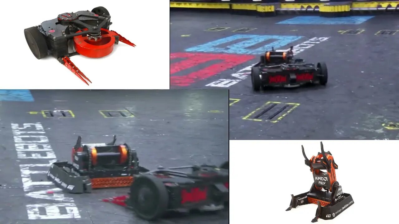 BattleBot Malice v BattleBots Switchback Side By Side - Media from Whyachi Live Stream