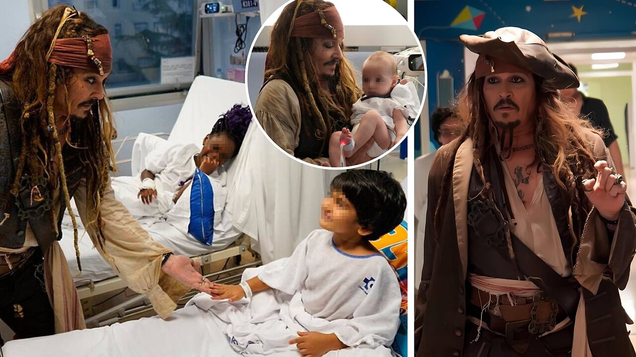 Johnny Depp Surprises Children at Spanish Hospital in Full Pirates of the Caribbean Costume