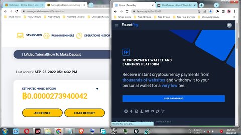 How To Make Money For Free By Mining Bitcoin At MiningOneBitcoin And Withdraw At FaucetPay
