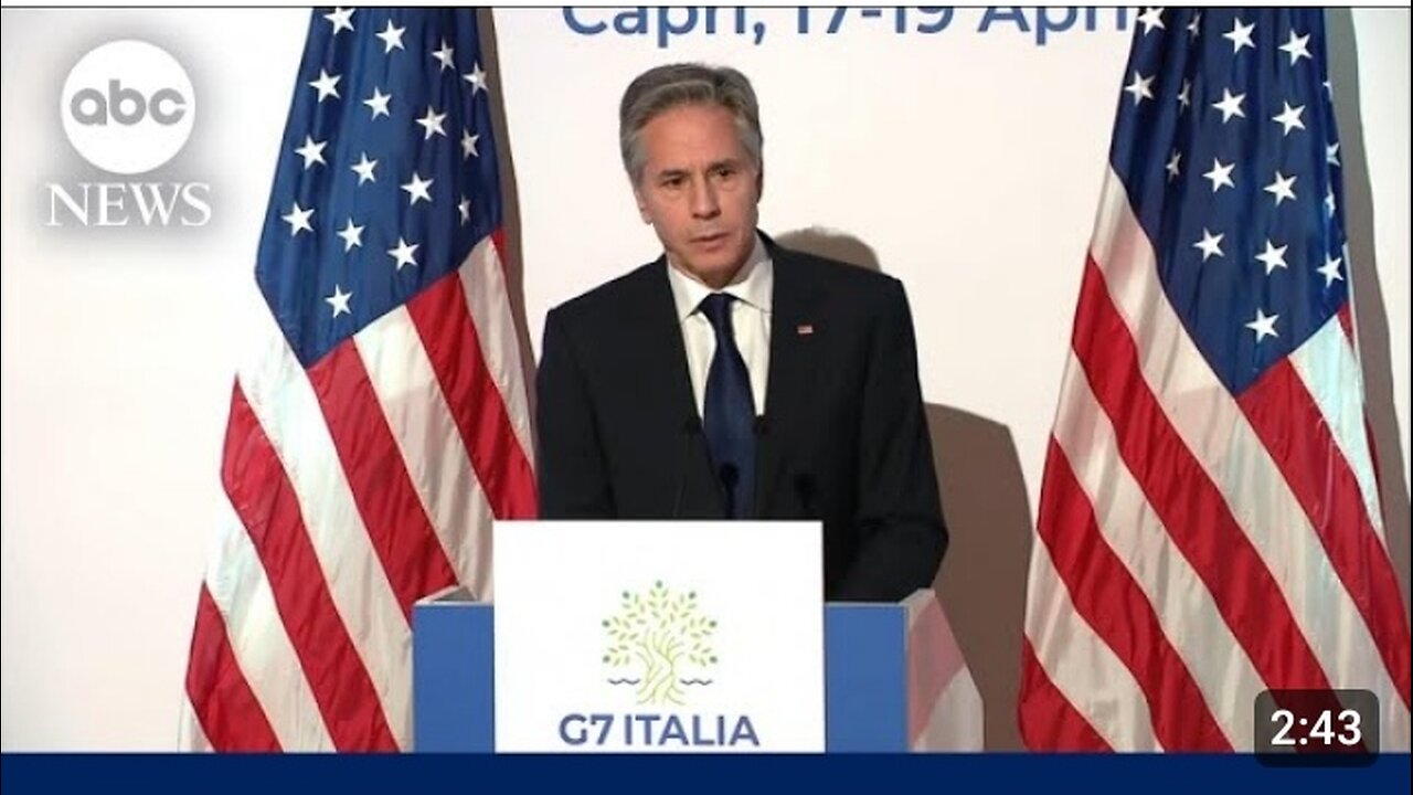 Sec. Blinken gives remarks on Israel's retaliation against Iran