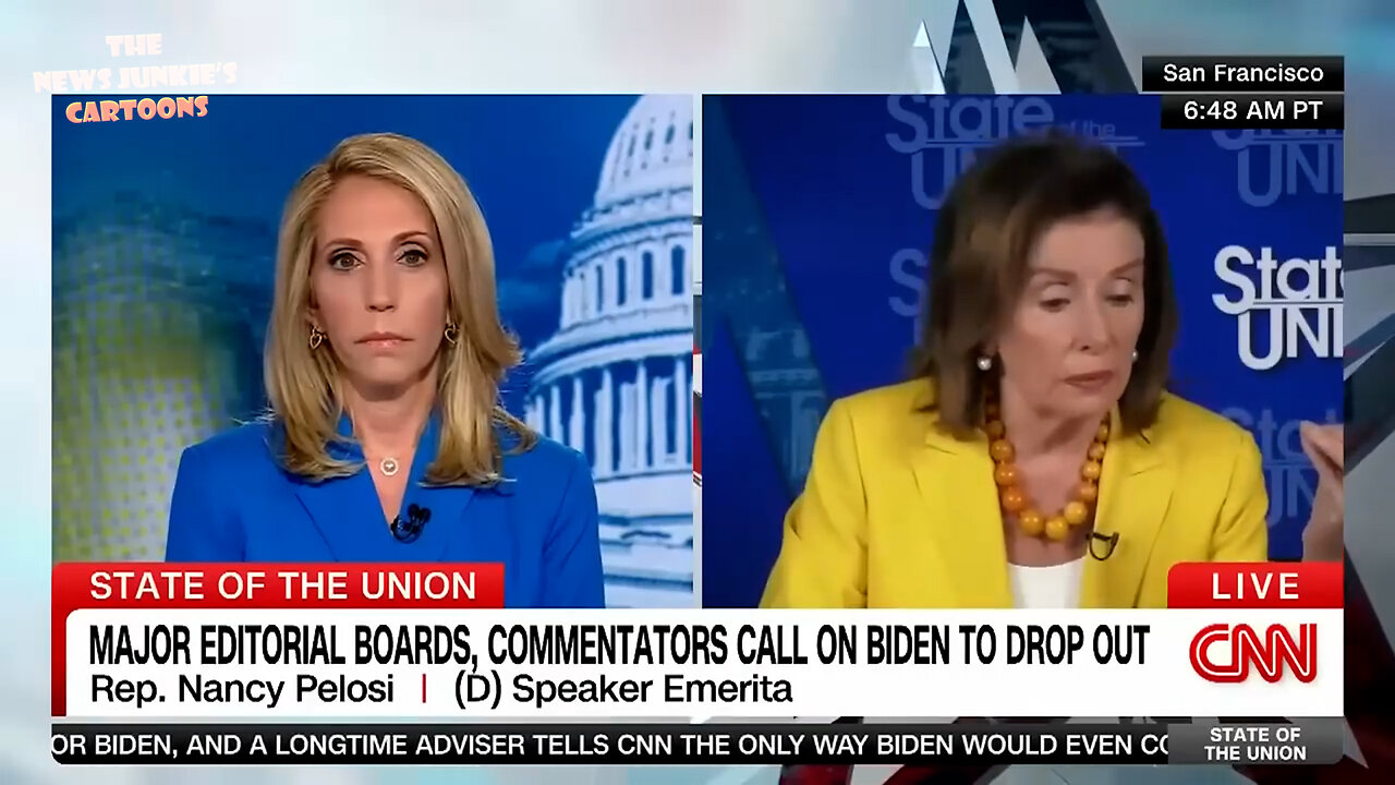 You can't make this shit up. Democrat Pelosi: "There are healthcare professionals who think that Trump has dementia, that his thoughts do not go together. He doesn't even know the truth. Biden has the stamina. He's right there!"