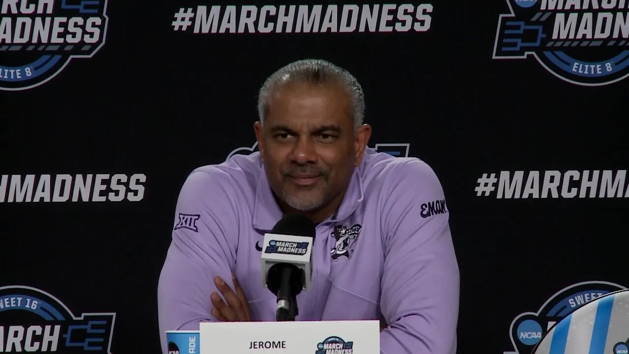 Kansas State Basketball | Jerome Tang speaks from the podium after loss to Florida Atlantic