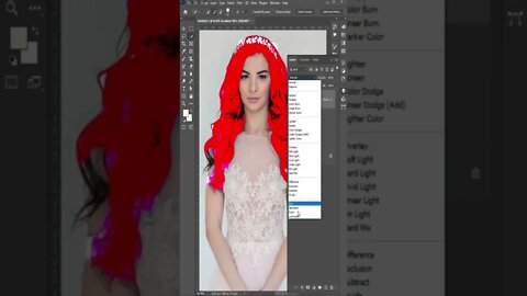 Hair Color Change by Photoshop Tutorial | #photoshopshort #trendingshortfffff #shorts