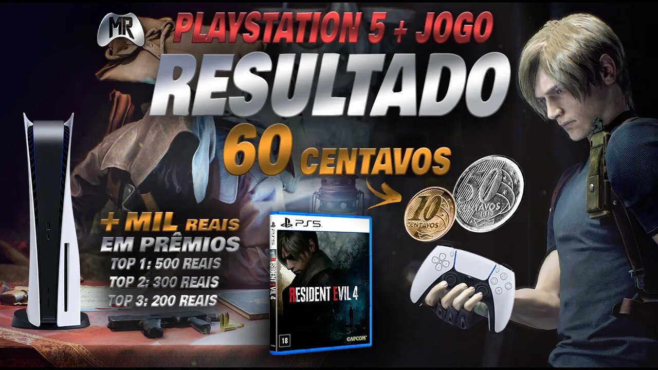 RESULTADO SORTEIO PS5 + JOGO a ESCOLHA (60 centavos)