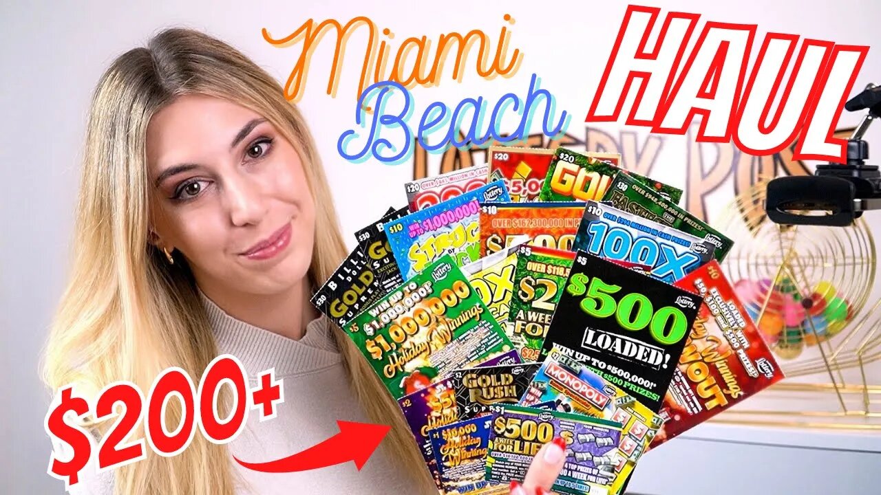 FLORIDA LOTTERY SCRATCH-OFF HAUL - Miami Beach Vibes 👓🩱☀️🌊🌴