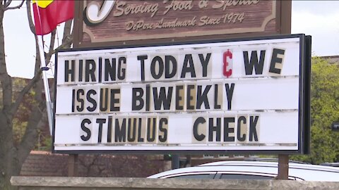 The Abbey says it's been hard to hire as they compete against stimulus money and unemployment checks