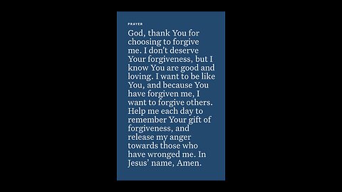 Prayer thanking God for Forgiving Me