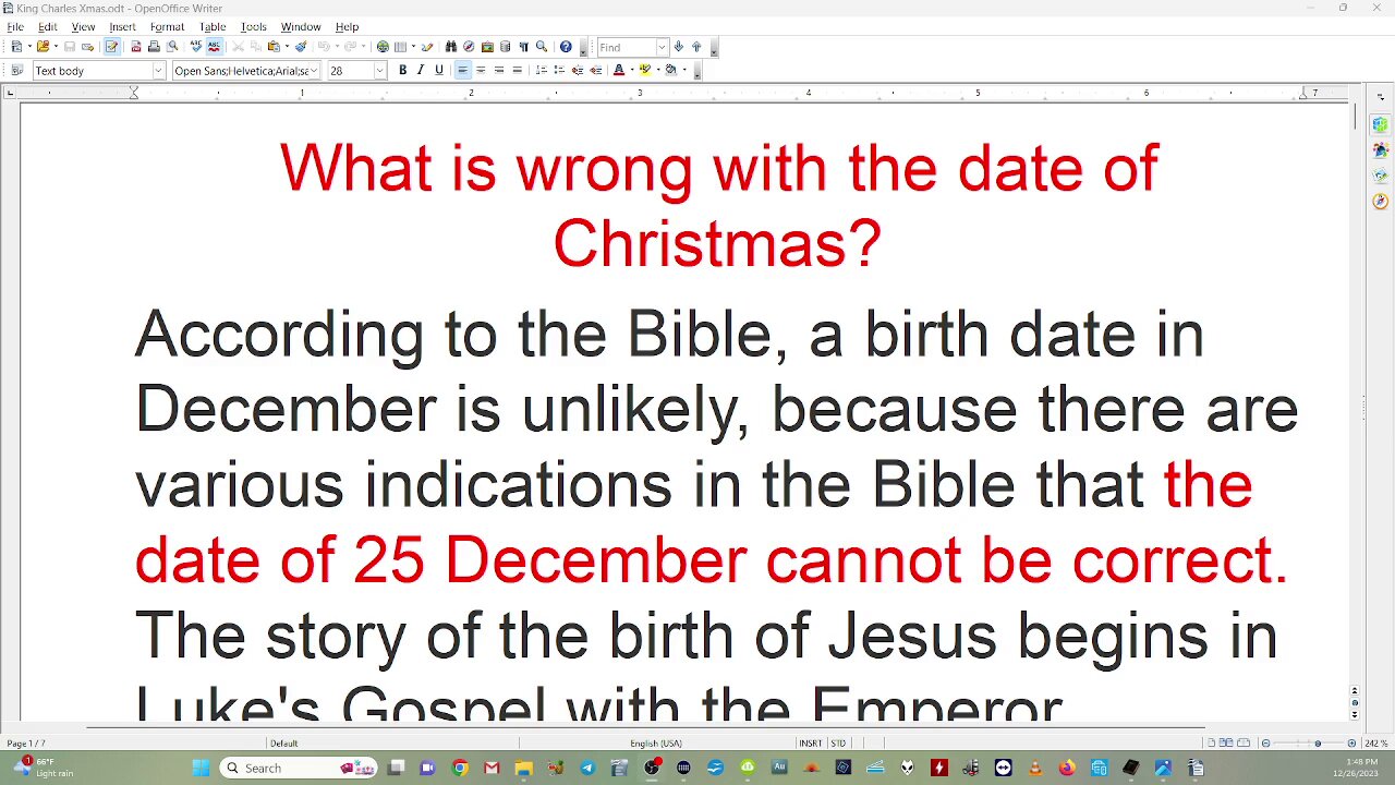 JESUS The CHRIST Was NOT BORN in DECEMBER ~ PERIOD