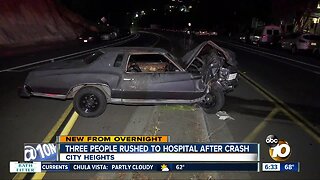 Violent crash in City Heights sends 3 to hospital