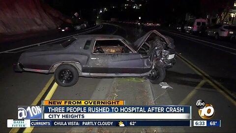 Violent crash in City Heights sends 3 to hospital