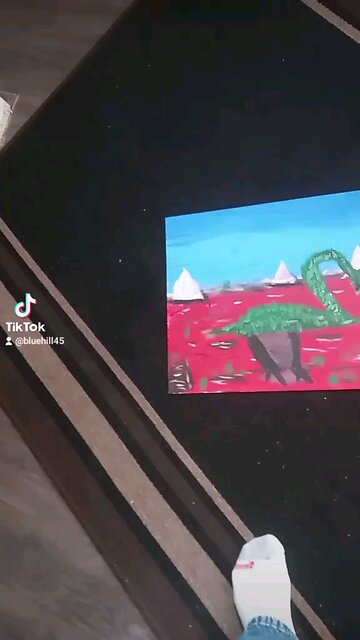 green dinosaur red desert