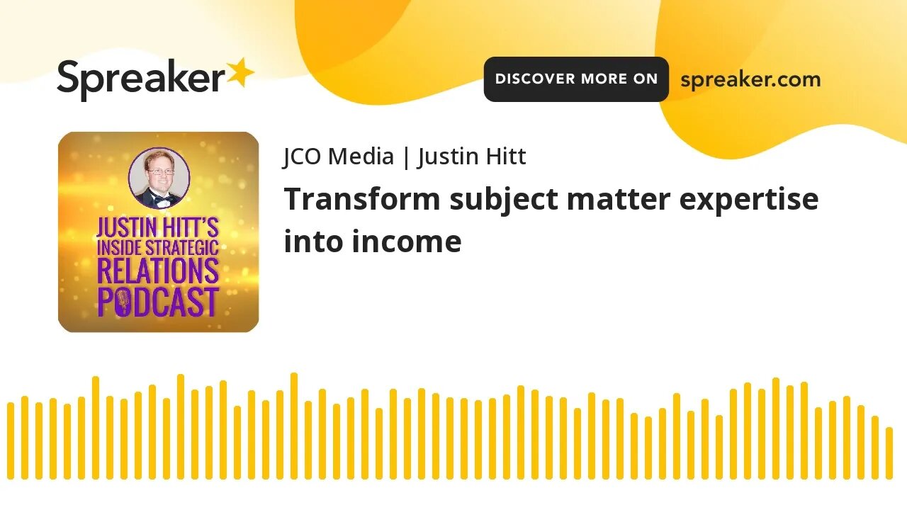 Transform subject matter expertise into income