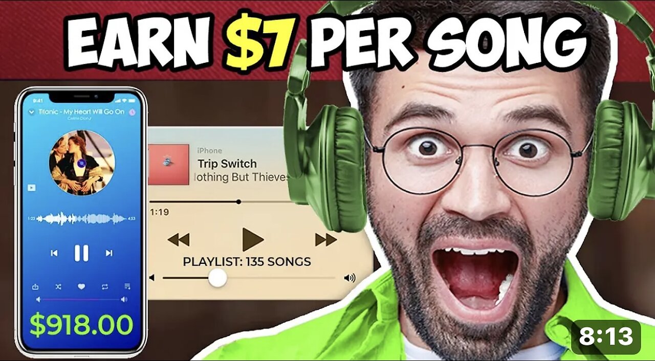 Earn $900 Just By Listening To Music! (Make Money Online From Home 2023)