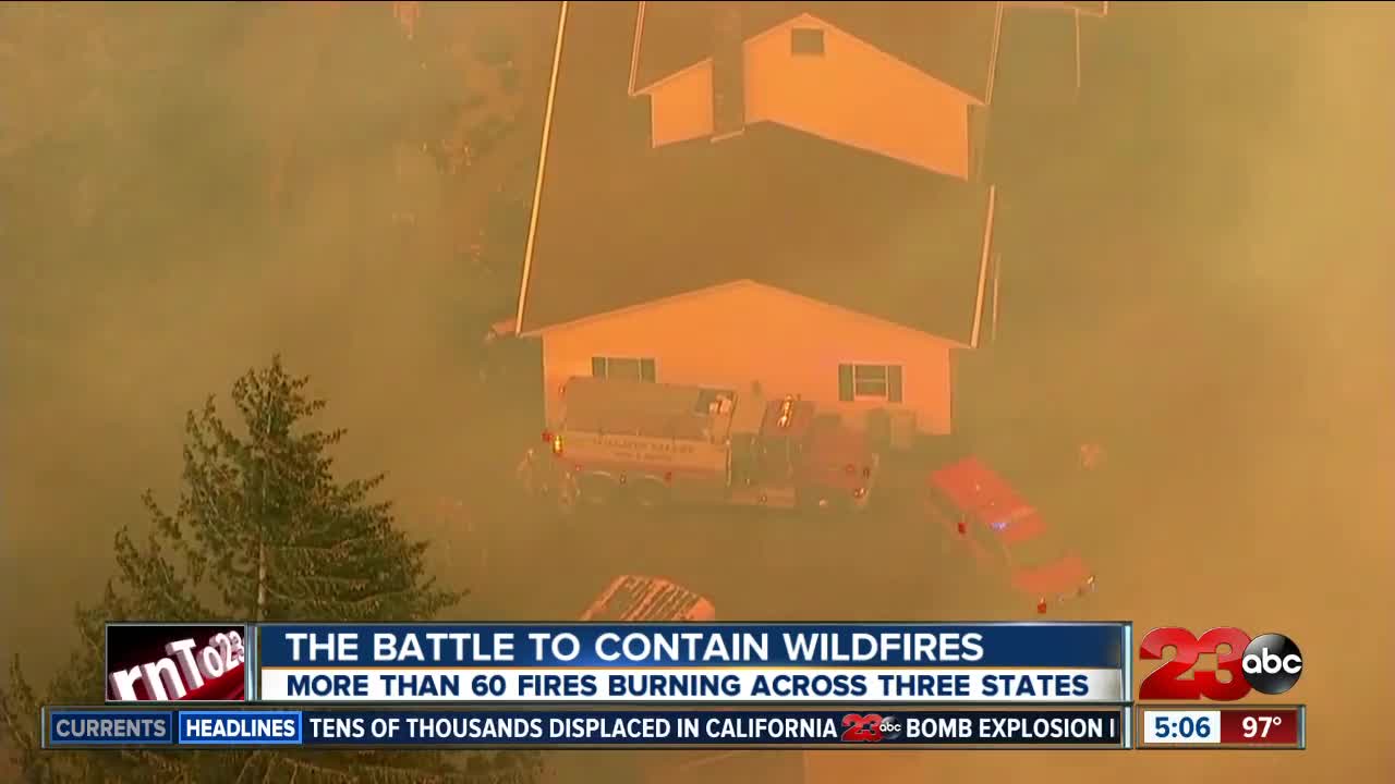 The battle contain wildfires continue across three states