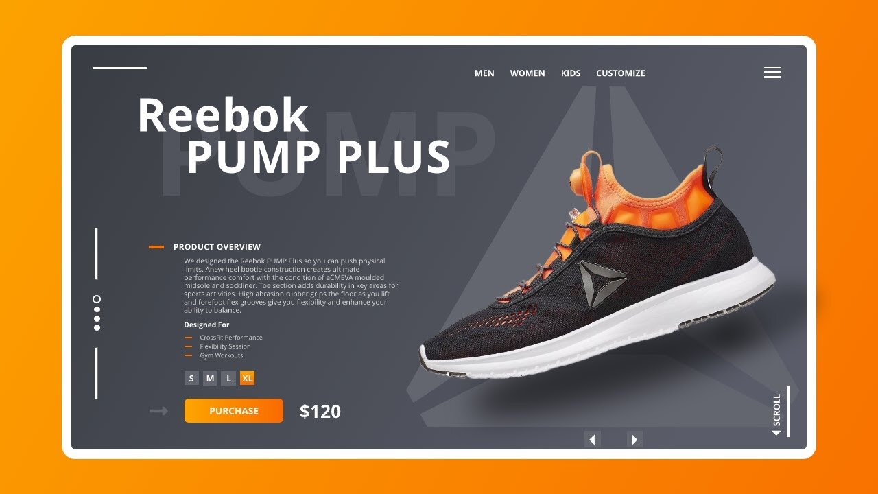 UI Design Tutorial | Reebok Web UI Design in Adobe XD | WebDesignGeek