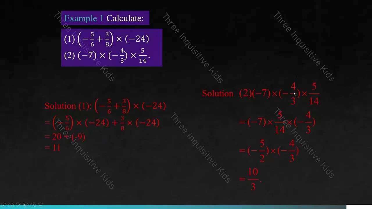 Grade 7 Math | Unit 2 | Multiplying Rational Numbers | Lesson 7 | Part 2 | Three Inquisitive Kids