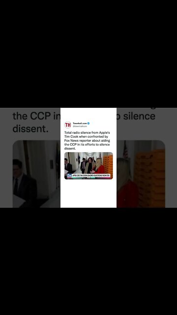 Apple's Tim Cook refuses to answer questions about aiding the CCP