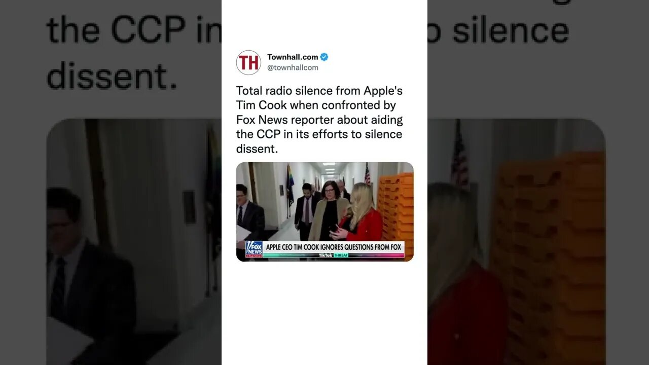 Apple's Tim Cook refuses to answer questions about aiding the CCP