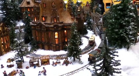 Nostalgic Christmas Model Train Diorama