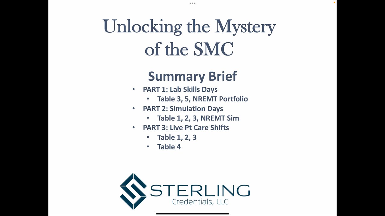 Sterling Credentials and the SMC: Brief Overview