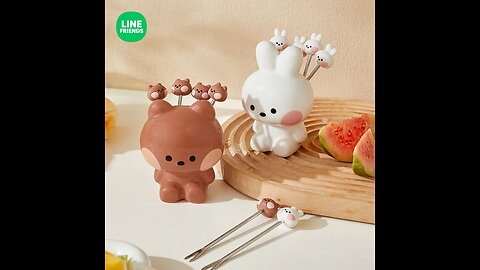 Brown Cartoon Shaped Stainless Steel Fruit Fork