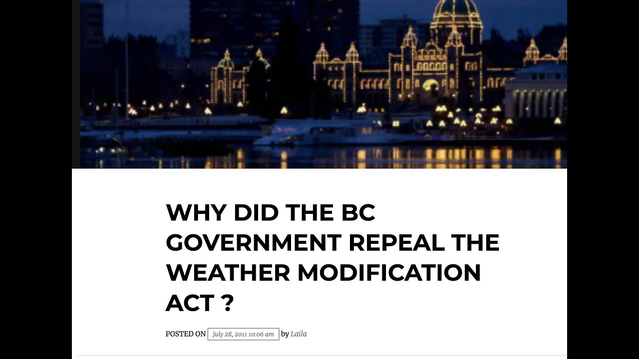 Canadian Government Liberal Official CAUGHT Lying About Weather Modification!