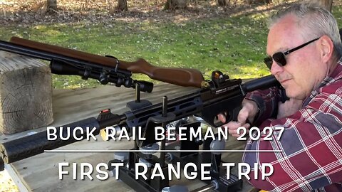 Buck Rail Beeman 2027 carbine 177 PCP pellet gun first range trip 25 yard groups!
