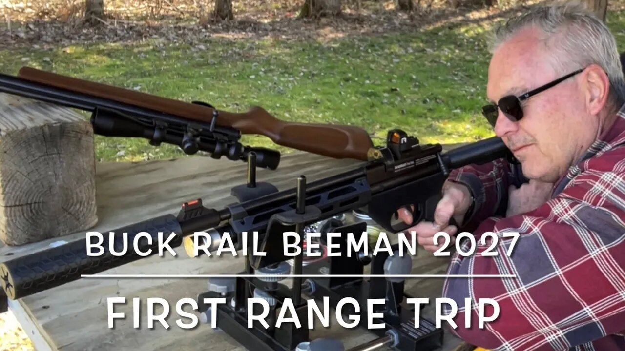 Buck Rail Beeman 2027 carbine 177 PCP pellet gun first range trip 25 yard groups!