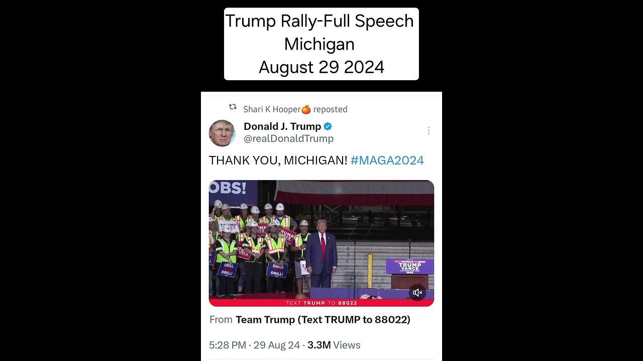 Trump Rally- Michigan (August 29 2024) Full Speech