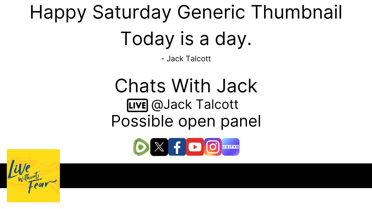 Acceptance and Reconciliation; Inspired Chats with Jack and Open(ish) Panel Opportunity