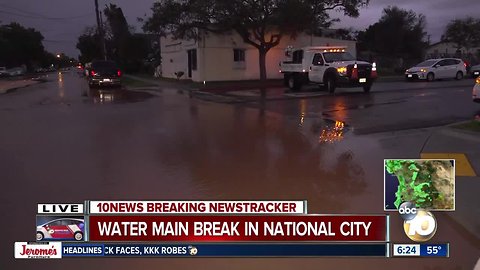 Water main breaks in National City