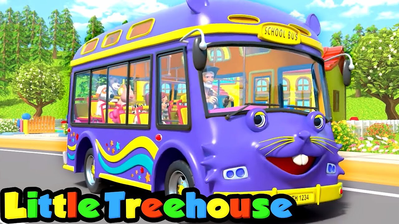 Wheels On The Bus Go Round and Round - I Spy Song | Nursery Rhymes & Kids Songs - Little Treehouse