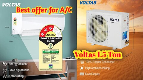 Voltas 1.5 Ton 3 Star Split AC (183EZA, White) #shorts