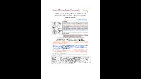 Japanese researcher found that Chlorine Dioxide might work against S-protein binding ACE2