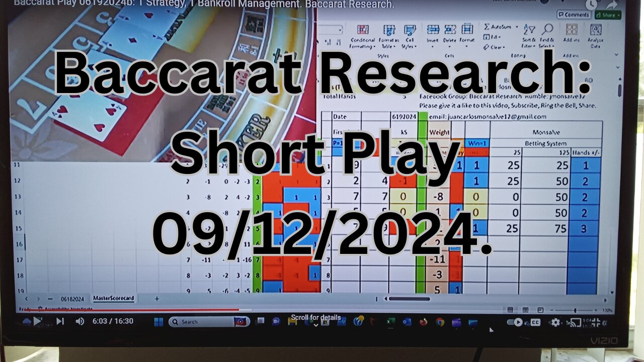 Baccarat Research: Short Play 09/12/2024.