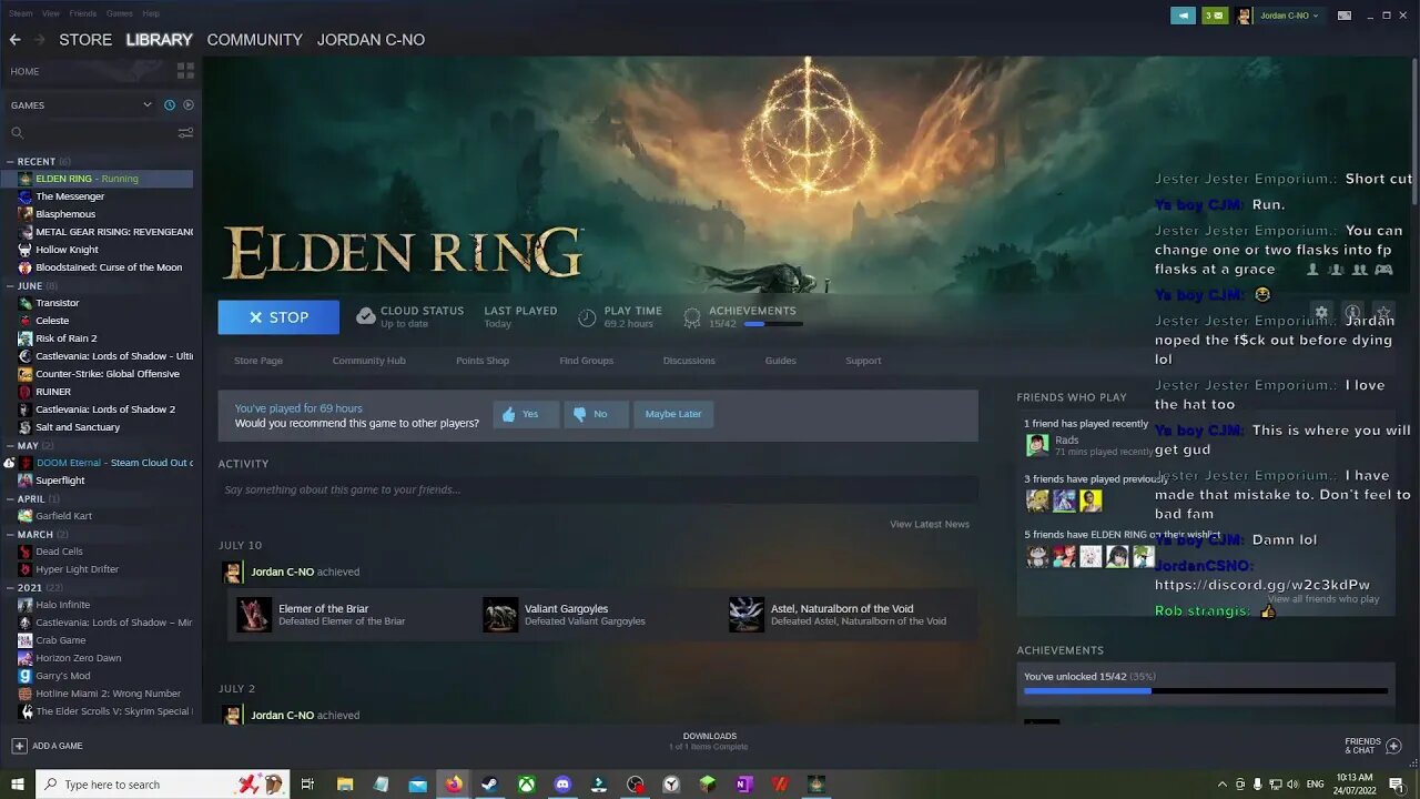 Messenger livestream 3/Elden Ring livestream 16