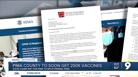 Pima County authorized to work with FEMA, allows for 250K vaccines