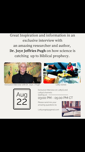 EXCLUSIVE INTERVIEW WITH DR. JOYE PUGH ON HOW SCIENCE IS CATCHING UP TO BIBLICAL TIMES