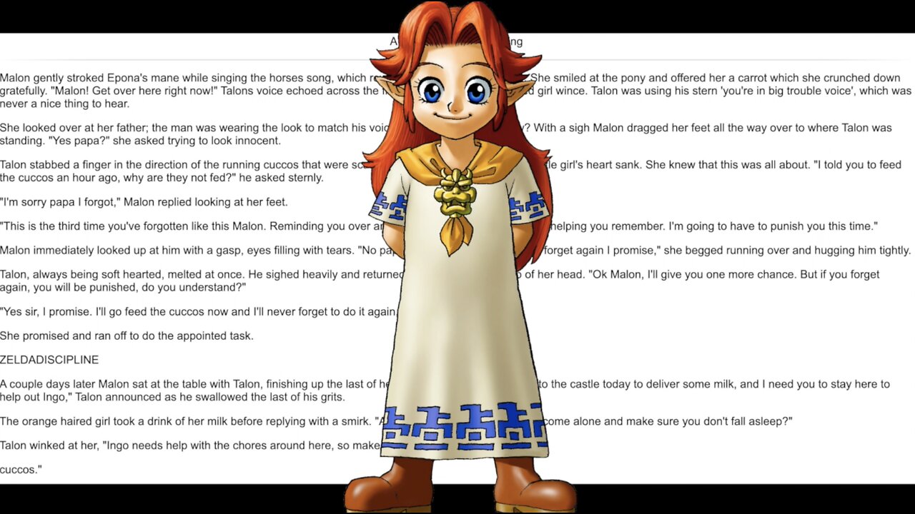 Malon the Farmgirl Gets Spanked - "A Lesson in Remembering" (Ocarina of Time Fanfic)